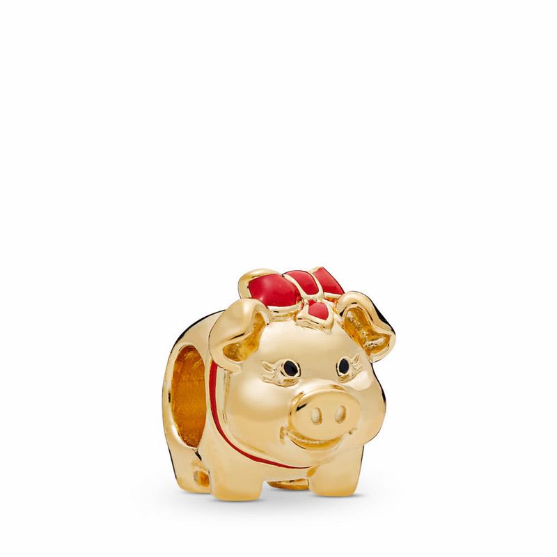 Pandora Australia Shine™ Piggy Bank Charm - 18ct Gold Plated | DQHEVF182